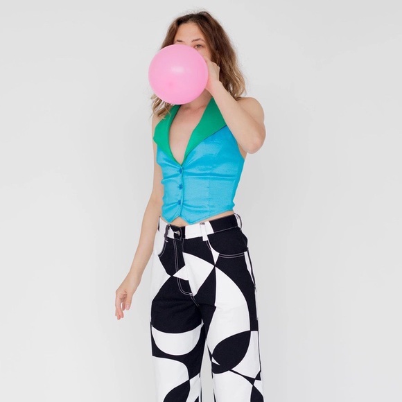 Tyler McGillivary Fiona Top in colour Blue-Green - Picture 4 of 4